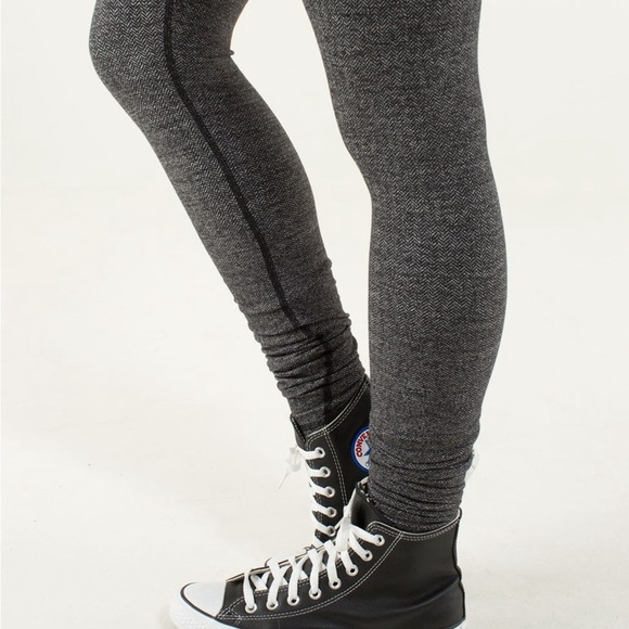 Leggings Lululemon Wunder Under Pant Heathered Herringbone Heathered Black 8 - Picture 9 of 14